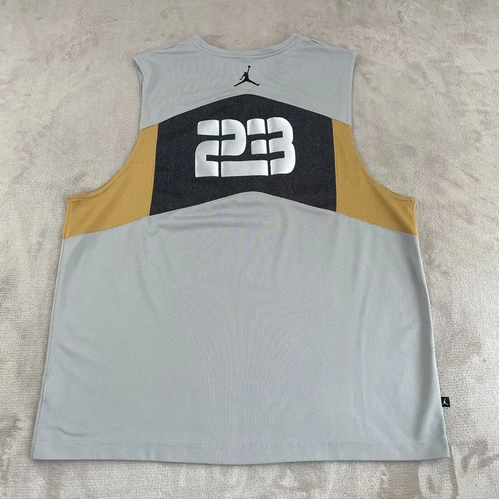 Nike Air Jordan Jersey Men 2XL Grey ColorBlock‎ Competition Sleeveless NWOT